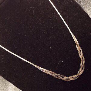 ITALIAN STERLING SNAKE CHAIN WITH TRIPLE BRAIDED DESIGN 19" L. NECKLACE 14